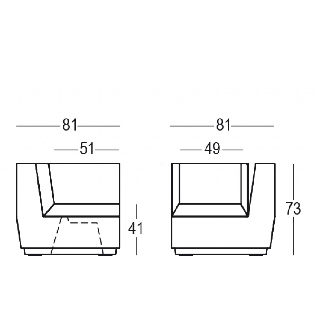 Scaun din polietilena Big Cut Corner - Nuovo Design